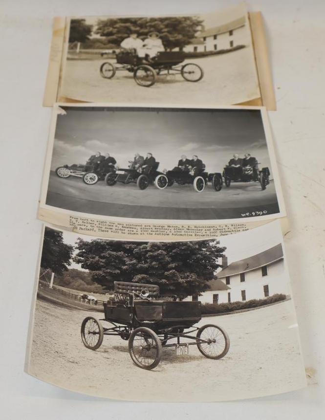Group of 3 Black And White Photos of Automobiles From Turn of the Century (1 of 5)