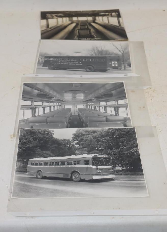 Group of 4 Early Black And White Bus Photos: 10x8 Each