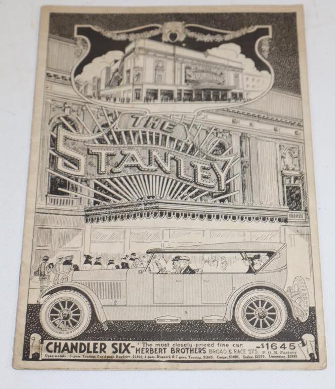 The Stanley Theater Program With Chandler Six And Gardner Automobile Advertisements (1 of 3)