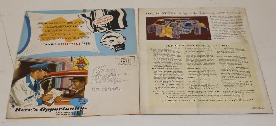 Group of 2 1937 Buick And 1950's Chevrolet Dealership Book And Postcard Mailer Advertisement (1 of 4)