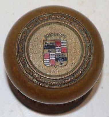 Brass Door Handle With Cadillac Emblem (1 of 3)