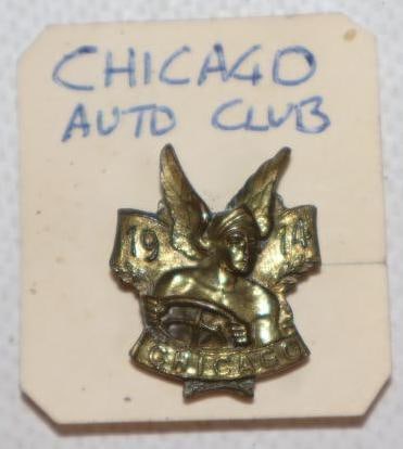 1914 Chicago Auto Club Brass Diecut Lapel Pin (1 of 2)