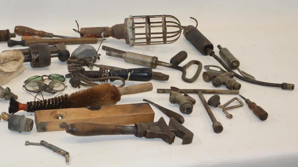 Large Group of Early Automobile Tools and Grease Guns (1 of 11)