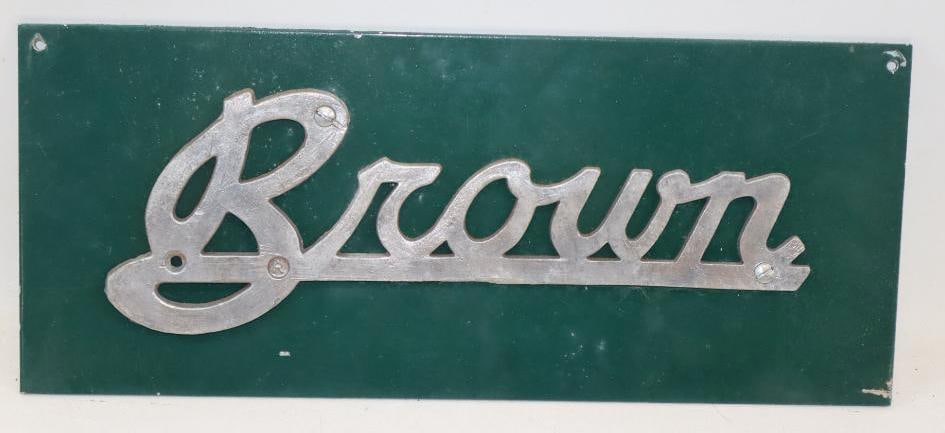 Cast Aluminum Brown Semi Truck Trailer Emblem: 12x4