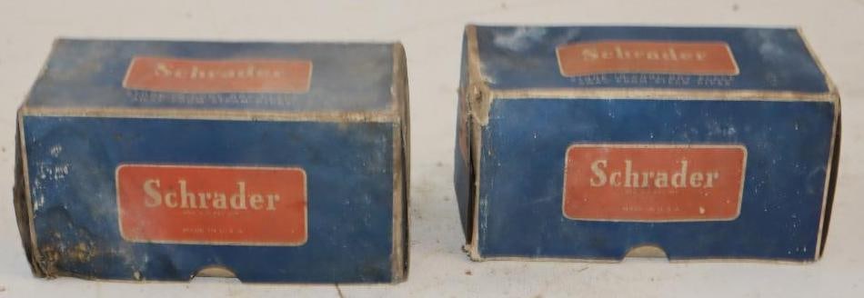 Group of 2 Schrader Rubber Covered Tire Valve Sets in Original Boxes: 6x3x3 Each