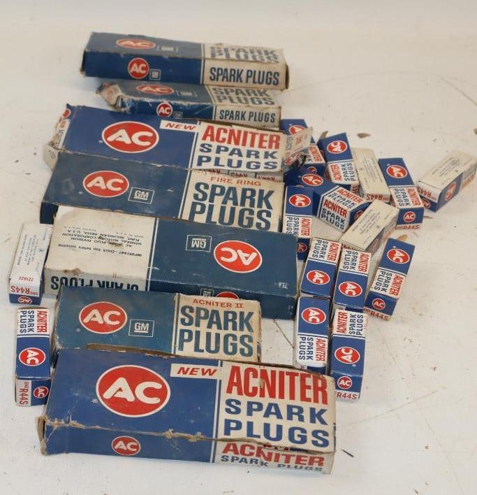 Large Group of AC Spark Plugs in Original Boxes: 3x1x1 Each