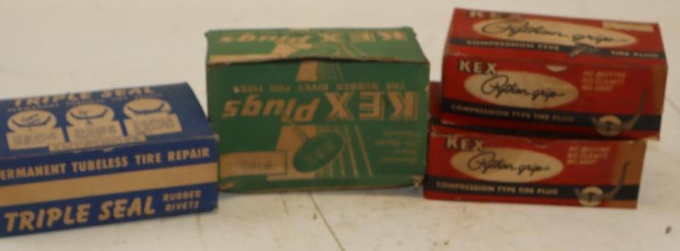 Group of 4 Kex and Triple Seal Tire Repair Plugs and Rivets (1 of 7)