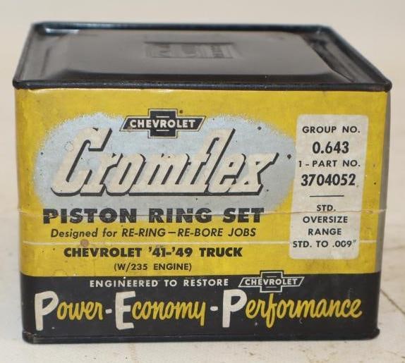NOS 1941-1949 Chevy Truck Cromflex Piston Ring Set: 4.5x4.5x3