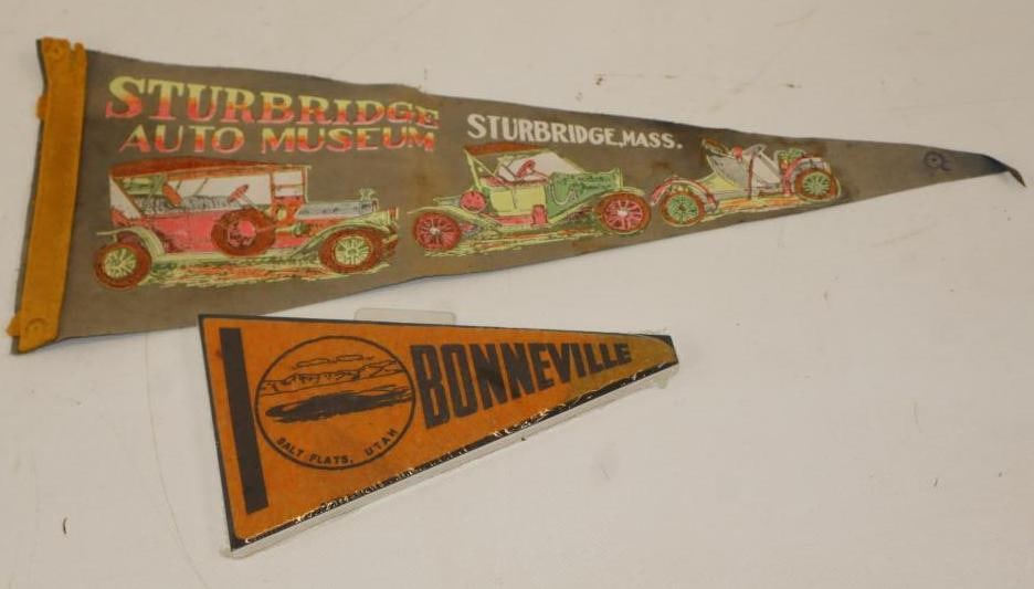 Group of 2 Bonneville Salt Flats and Sturbridge Auto Museum Felt Pennant (1 of 5)