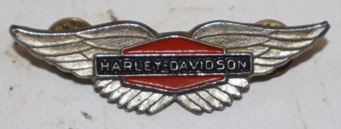 Harley Davidison Motorcycle Winged Hat Badge: 2.5x3.25