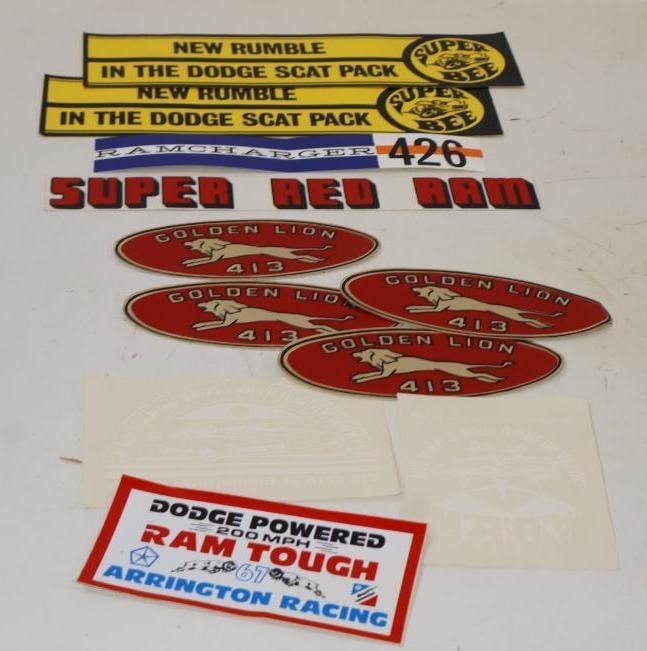 Group of 11 Golden Lion, Ram Charger and Scat Pack Decal and Bumper Stickers (1 of 5)