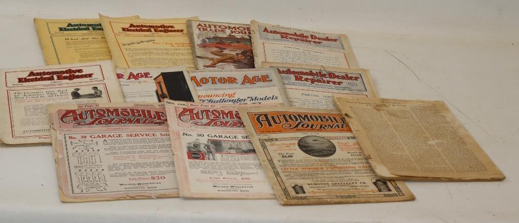 Group of 12 Automobile Electrical Engineer and Motor Magazines: 9.5x12 Each