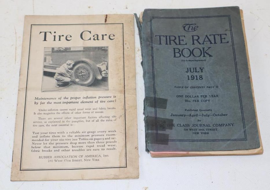 Group of 2 1918 Tire Rate Book and 1928 Pamphlet (1 of 4)