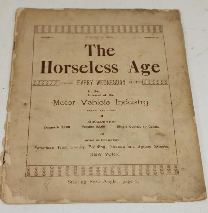 1899 The Horseless Age Magazine: 9.25x12