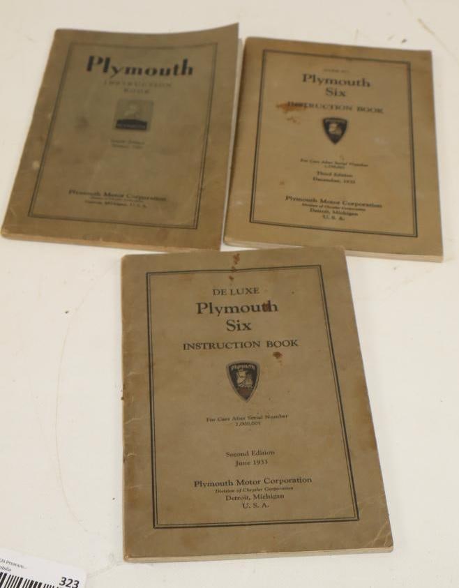Group of 3 1929,32,33 Plymouth Instruction Manual (1 of 4)