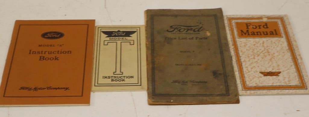 Group of 4 Ford Model T and A Instruction Manuals and Price List (1 of 4)