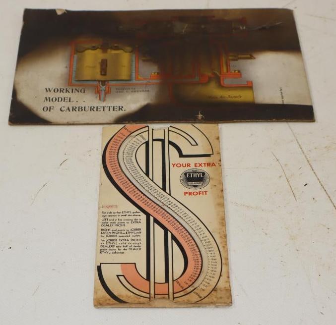 Group of 2 Dyke's Working Model of a Carburetor and Ethyl Slide Ruler (1 of 4)