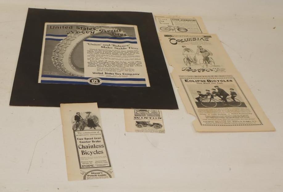 Group of 6 Early Bicycle And Tire Magazine Advertisements (1 of 7)