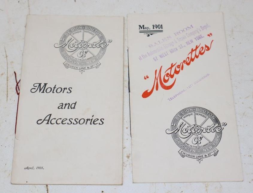 Group of 2 1901 Motorette Company Pocket Catalogs: 3.5x6.5 Each