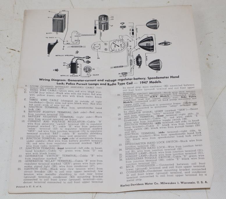 1947 Harley Davidson Police Pursuit Headlamp Wiring Diagram: 8x9