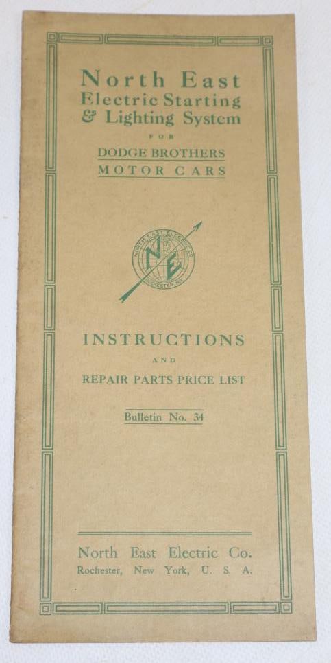 Dodge Brothers Motor Cars 1916 Electric Starting And Lighting System And Instructions Booklet (1 of 3)