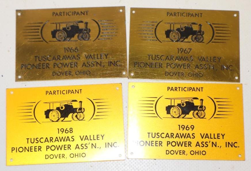 Group of 4 1960s Pioneer Power Association Club Plaques: 3x2 Each