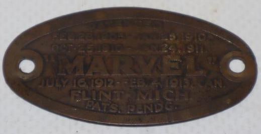 Brass Marvel Automobile Related Identification Tag (1 of 2)