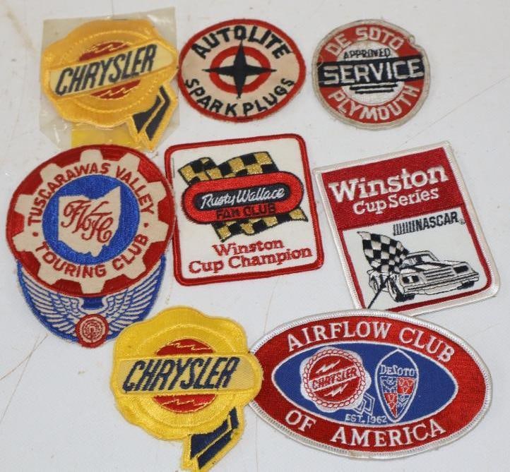 Group of 8 Automobile Related Shirt Patches: Largest is 5x3