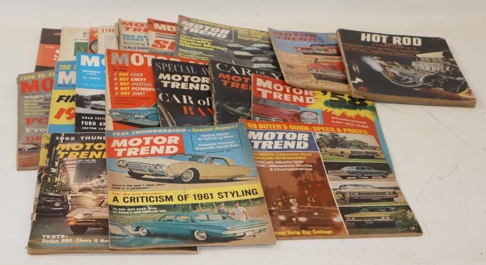 Group of 20 Motor Trend and Other Car Magazines: 8.5x11 Each