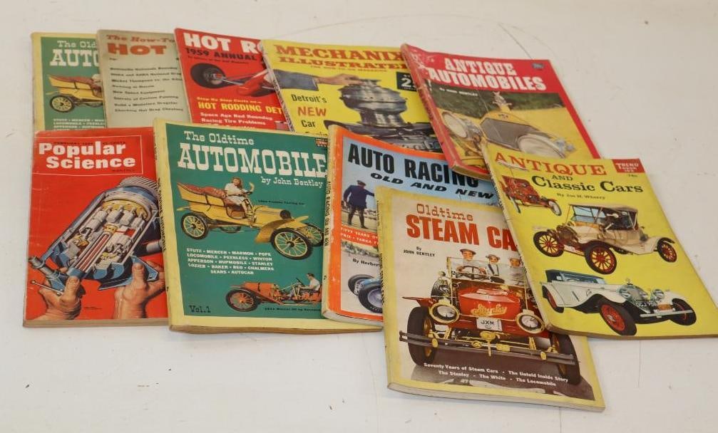 Group of 10 Old Time Automobile and Hot Rod Magazines: 6.5x9.5 Each