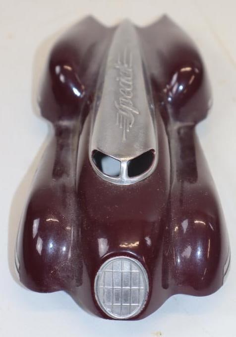 Nevco (Special) Dicast Metal Art Deco Race Car: 8x8.25x1.5