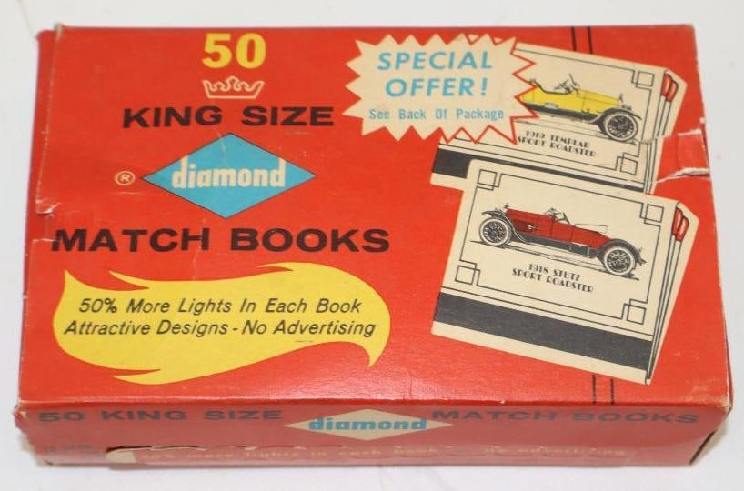 Group Of 18 Diamond Matchbooks With Antique Autos In Original Box: 6.5x4.5x2