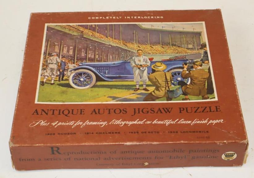 Antique Autos Jigsaw Puzzle In Original Box: 11x10x2 Appears To Be Complete