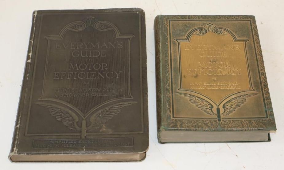 Group Of 2 1920's Everyman's Guide To Motor Efficiency Car Books: Largest Is 7x9.5x1