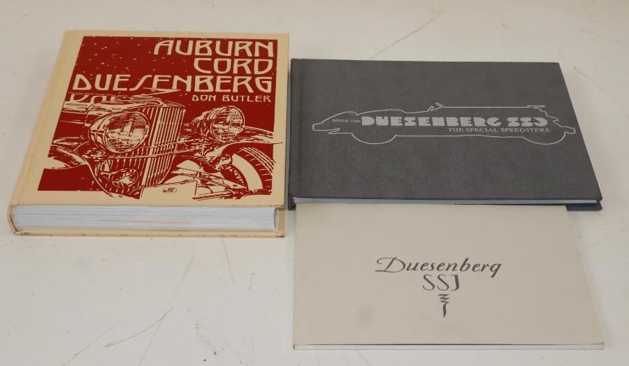 Group Of 3 Duesenberg SSJ And Auburn Cord Company Books: Largest Is 9x11x2