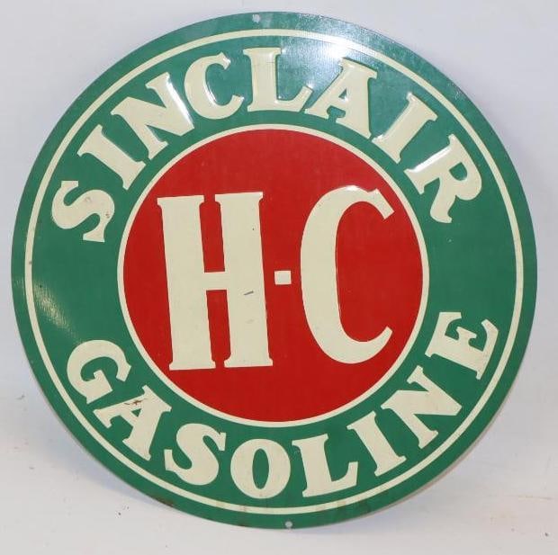 Embossed Sinclair H-C Gasoline Reproduction Advertising Sign (1 of 4)