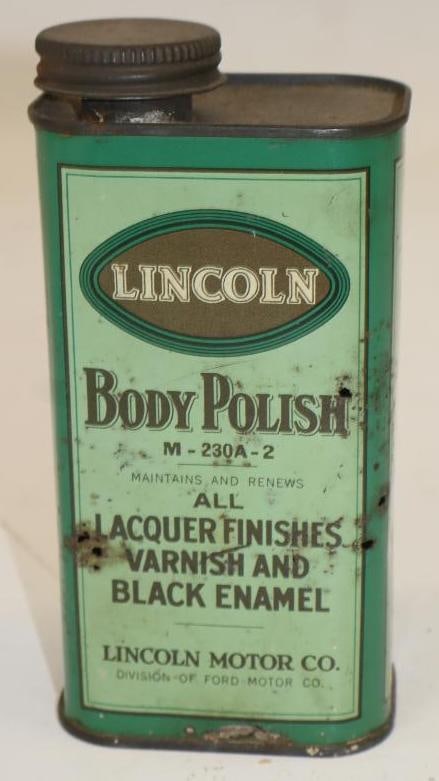 Lincoln Motor Car Body Polish Pint Can: 16oz Has Some Rust Holes