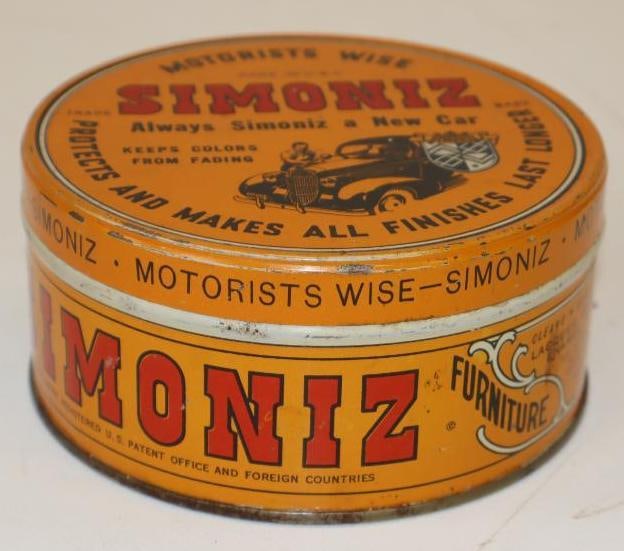 Simoniz Polish Tin With Early Car Graphics: 16oz Full