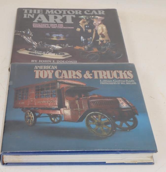 Group Of 2 American Toy Cars & Trucks And The Motor Car In Art Hardbound Books: Largest Is 12x11x1.5