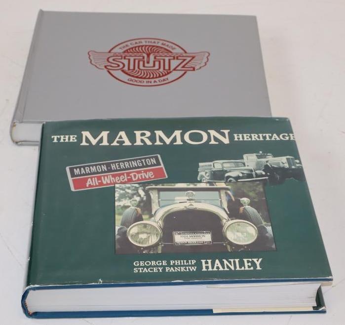 Group Of 2 Stutz And Marmon Automobile Car Hardbound Books: 10.5x9x2 Each