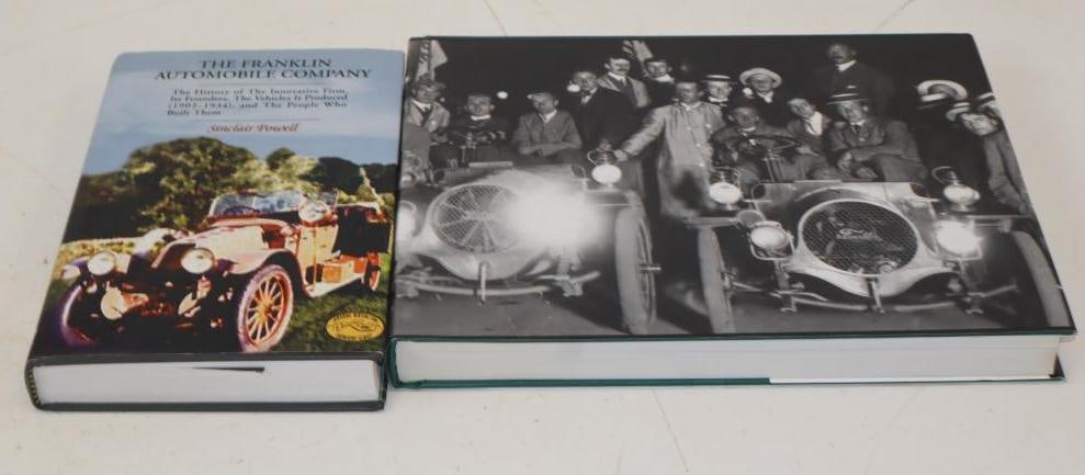 Group of 2 Franklin Automobile Company Hardbound Car Books: largest 12" x 9.5" x 1.5"