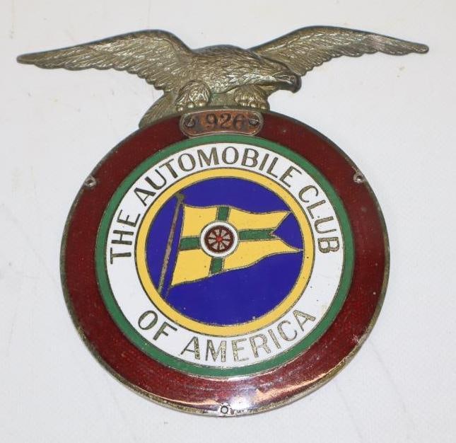 1926 The Automobile Club Of America Cloisonne Radiator Badge (1 of 2)