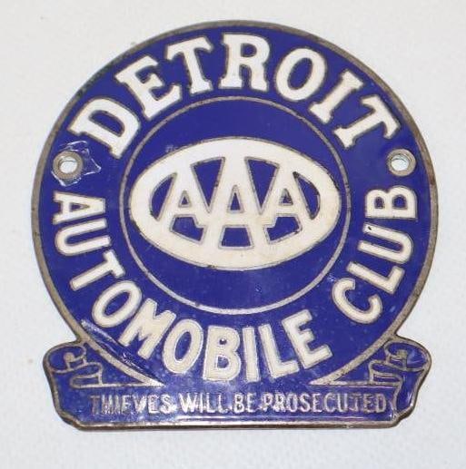AAA Detroit Automobile Club Cloisonne Radiator Badge