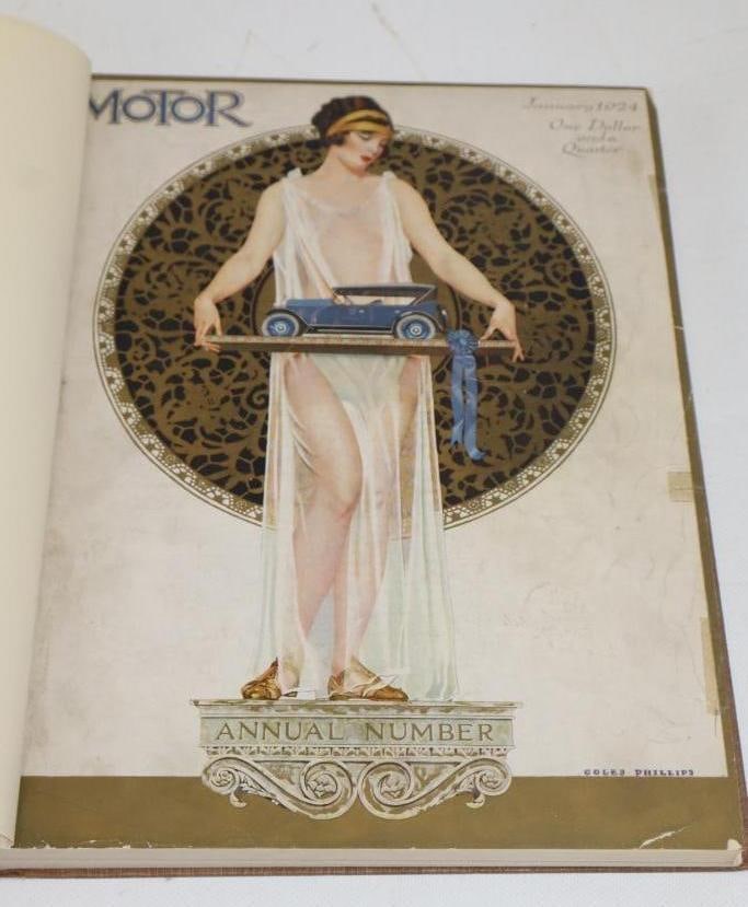 1924 Motor Annual Show Book: 10" x 13.5" x 1", has hardbound cover