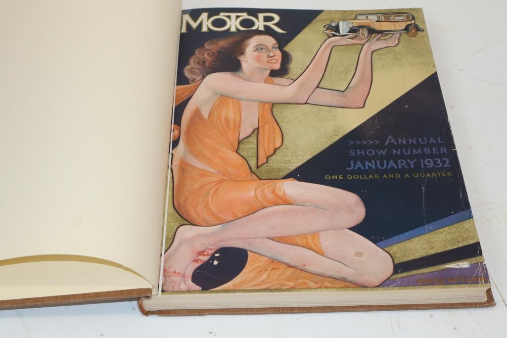 1932 Motor Annual Show Book: 10" x 13.5" x 1", has hardbound cover