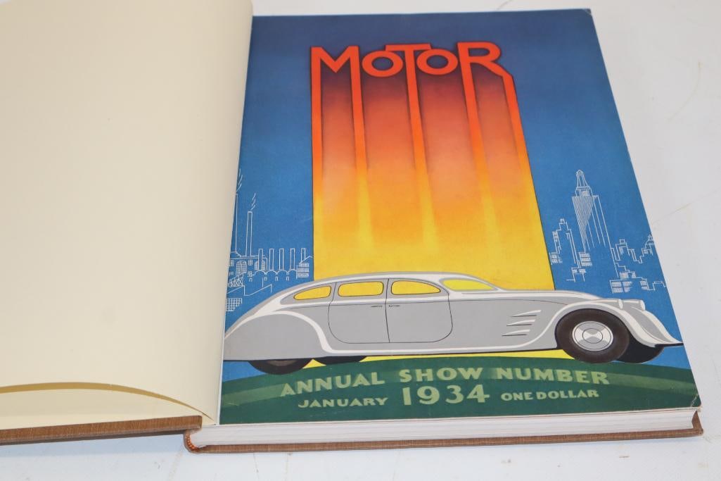 1934 Motor Annual Show Book: 10" x 13.5" x 1", has hardbound cover