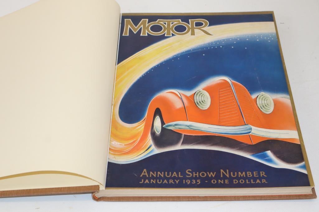 1935 Motor Annual Show Book-January: 10" x 13.5" x 1", has hardbound cover