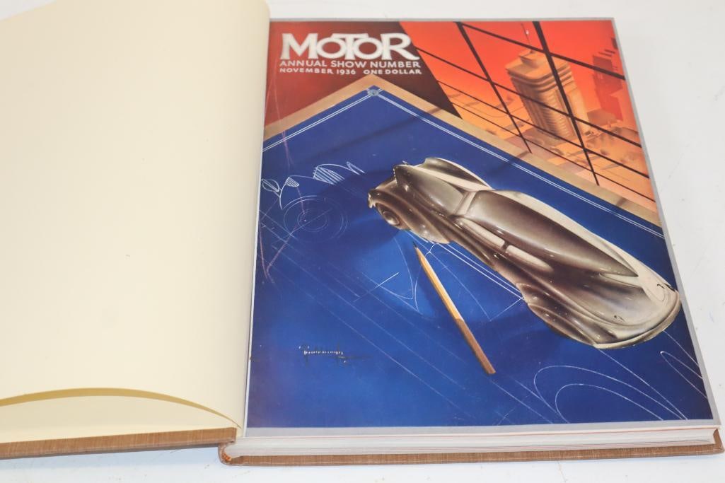 1936 Motor Annual Show Book: 10" x 13.5" x 1", has hardbound cover