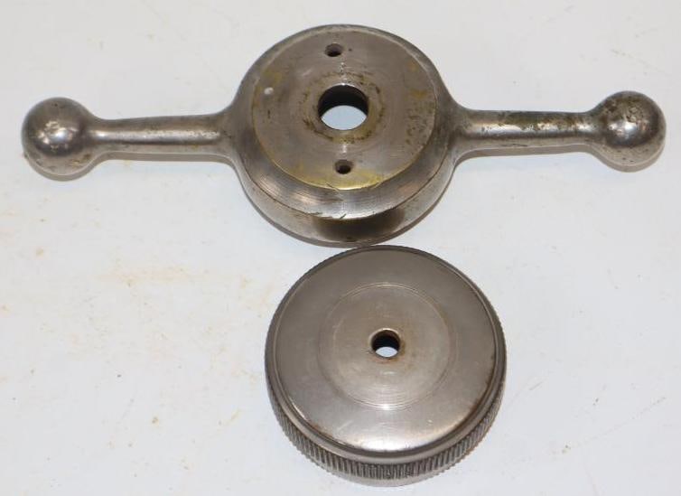 Group Of 2 Threaded Automobile Radiator Caps: Largest Is 8x3x1.5