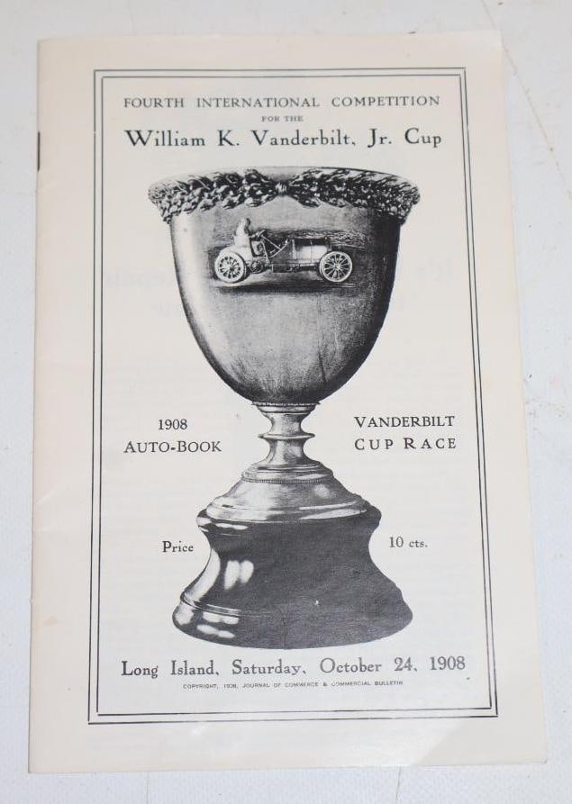 1908 Vannderbilt Cup Race Program Reprint (1 of 3)